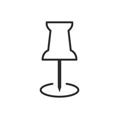 Push pin in flat style. Needle, pinned, attach vector illustration on isolated background. Pushpin for paper notice sign business concept.