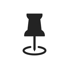 Push pin in flat style. Needle, pinned, attach vector illustration on isolated background. Pushpin for paper notice sign business concept.