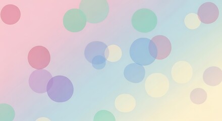 Soft pastel bokeh background with blurred colorful circles