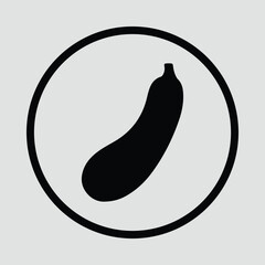 Illustrator Zucchini vegetable graphic icon simple black shape Silhouette vector