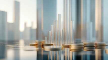 City streets covered with a large number of coins scattered on the ground