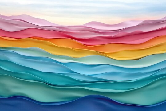 Vibrant and colorful wave painting with dynamic movement and fluid brushstrokes