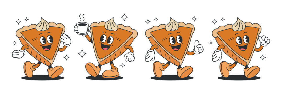 Animated pie slice collection on transparent backdrop