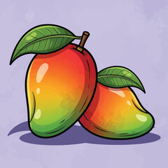 vector illustration of an apple with leaves
