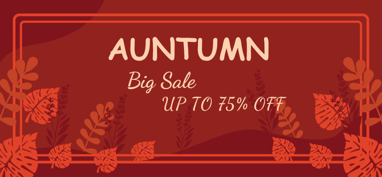 poster Auntumn big sale up to seventyfive percent off message