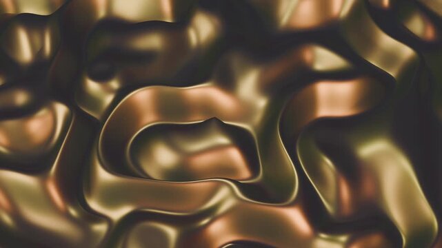 Abstract Metallic Waves Flowing Liquid Gold Bronze Texture Background