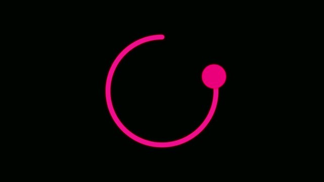 Circle frame loading animation on black background. Download progress- Circle arrow icon refresh and reload animated. Circle loading bar motion. Loading circle line buffering process animation.