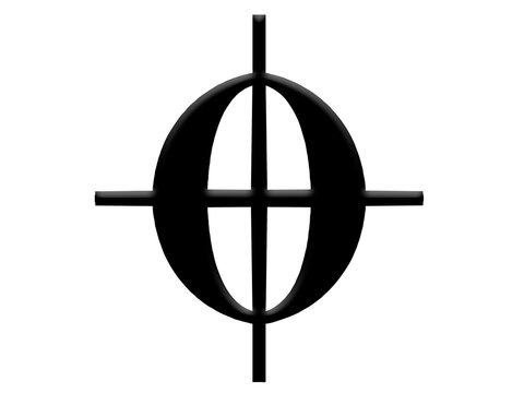 Digital composite. 3d coda symbol.