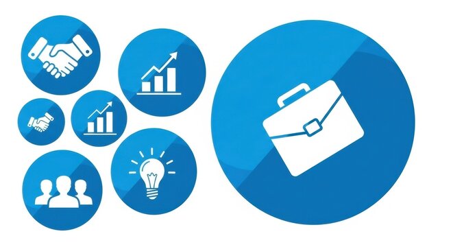 Business Success and Professional Growth Concepts with Digital Icons