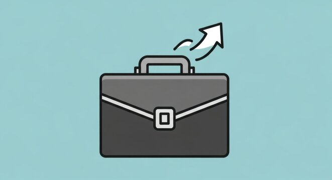 Minimalist Business Growth Illustration Featuring a Briefcase with - Powered by Adobe