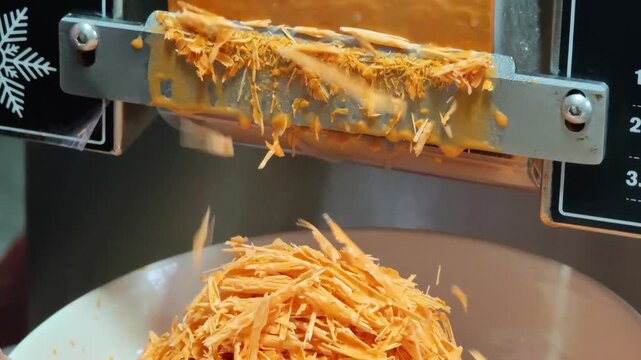 Thai tea bingsu from a shaved ice machine