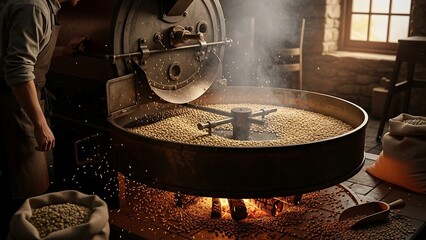 Artisanal Coffee Roasting - A Traditional Process in Action.