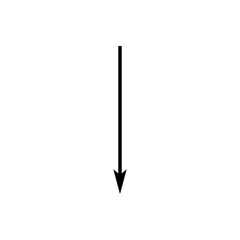 long straight thin narrow arrow. Vector illustration on white background.