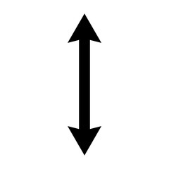 Double ended straight long arrow pointer. Dual arrow. Vector illustration on white background.