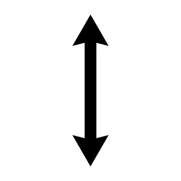 Double ended straight long arrow pointer. Dual arrow. Vector illustration on white background.