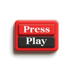 Ready to launch? Press play and begin the fun with this vibrant red and black button, perfect for social media or website designs that need a call to action