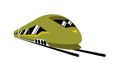Green public train design vector