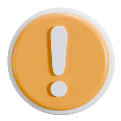 alert sign 3d icon illustration