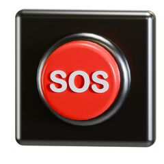 emergency button 3d icon illustration