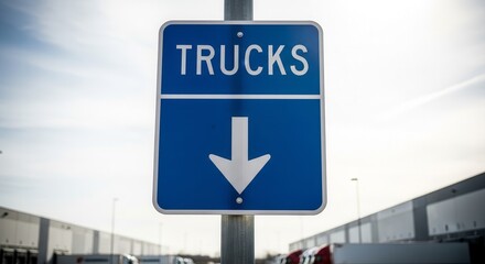 Trucks Sign Directing Entry Into Storage And Transportation Premises Clearly Displayed