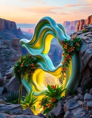 Colourful template in landscape