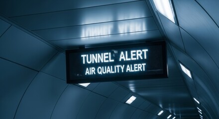 Tunnel Air Quality Warning Display: Alert Signage in Modern Industrial Environment