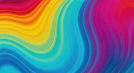 Vibrant abstract background with colorful halftone dot pattern creating a flowing, wavy texture of rainbow hues like red, yellow, and blue