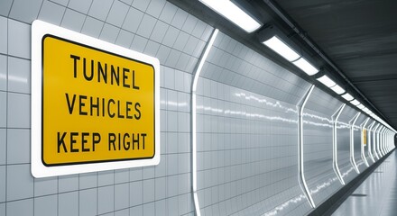 Tunnel Vehicles Directional Signage Providing Safe Driving Directional Information
