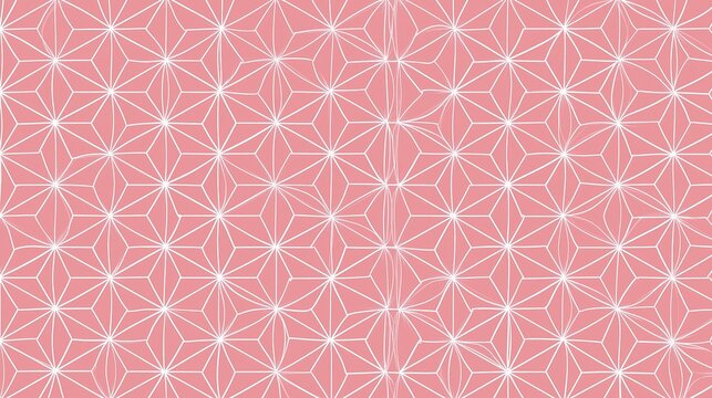Ultra Flat Asanoha Geometric Pattern on Soft Pastel Pink Background