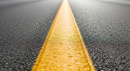 Vibrant Highway Surface With Central Yellow Line Captures Depth and Perspective Perfectly