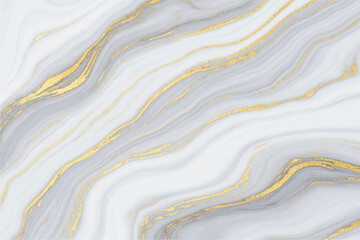 Obraz premium Elegant abstract marble texture with subtle gold and lavender veining on a white background
