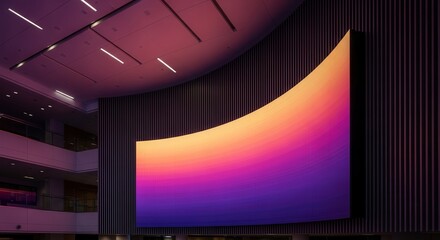 Vibrant Interior Design: A Modernistic Gradient Display Illuminated In An Architectonic Space