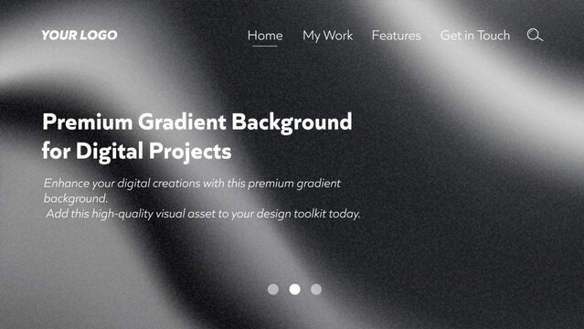 Premium monochrome gradient background with a prominent grainy noise texture, perfect for dark mode digital projects, website sections, or abstract art