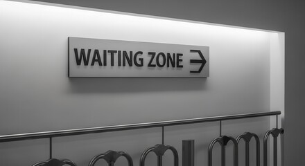 Waiting Area Sign Directing to a Location: Architectural Interior Aesthetic