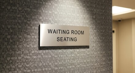 Waiting Room Sign Illustrates Seating Locations Within A Contemporary Interior Setting