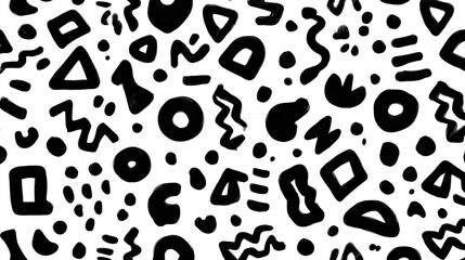 Abstract Black White Pattern - Organic Shapes Design
