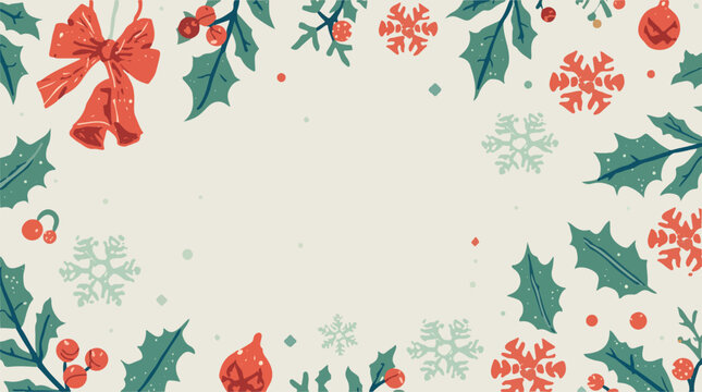 Vector illustration of a Christmas element with a flat design style, featuring bold lines, minimal shading, and a vibrant color scheme,