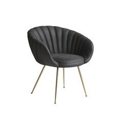 Modern black chair with gold legs