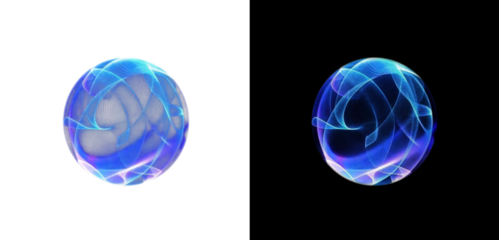 Png Futuristic Neon Sphere PNG with Transparent Overlay on transparent background