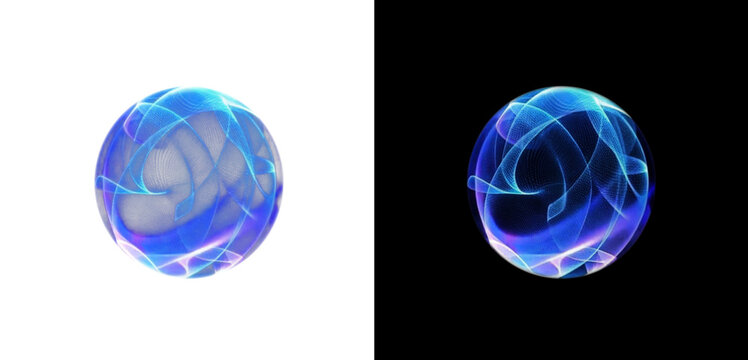 Png Futuristic Neon Sphere PNG with Transparent Overlay on transparent background