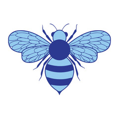 Blue Bee Illustration