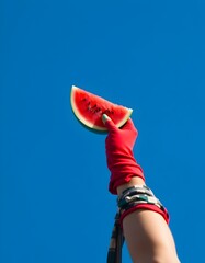 Women with watermelon in hand