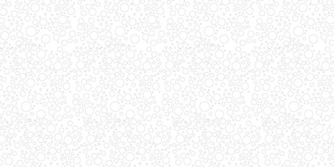 Bubble white circles shapes, scattered pattern, monochrome graphic, simple backdrop, ideal for minimalistic designs and adding textures, 178 characters