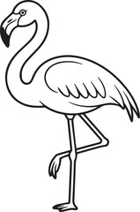 illustration of a flamingo line art design