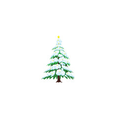 christmas fir tree decoration top view isolated on white or transparent png