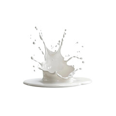 Milk crown splash isolated on Transparent Background