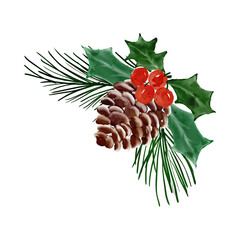 christmas fir tree decoration top view isolated on white or transparent png