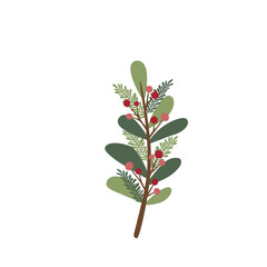 christmas fir tree decoration top view isolated on white or transparent png