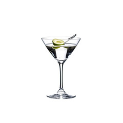 Gin martini cocktail with cucumber slice garnish