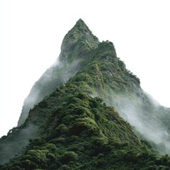 Lush mountain peak shrouded in mist (1)